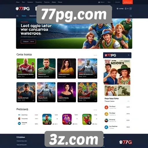 Interface do usuário no site 77pg.com